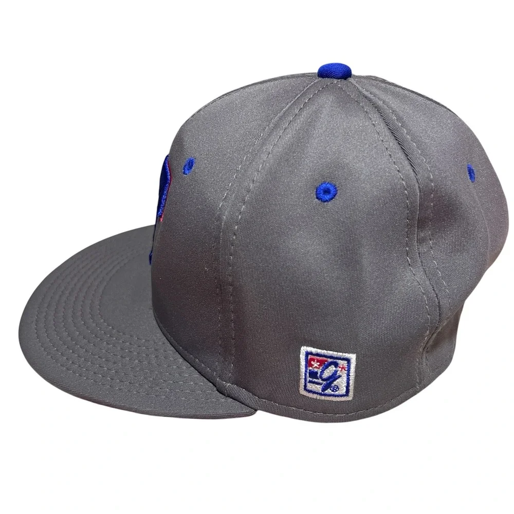 The Game Pro Texas Rangers Fitted‎ Baseball Hat Grey Blue Red Size 7 GP400 Cap